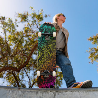 Zwarte Regenboog Mandala Poster Persoonlijk Skateboard