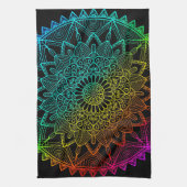 Zwarte Regenboog Mandala Theedoek (Verticaal)