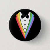Zwarte Regenboog Persoonlijke Bruidsjonkers Gay Pr Ronde Button 3,2 Cm (Voorkant)