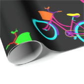 zwarte regenboog rijdt kleurrijke fietsen cadeaupapier (Rol Hoek)