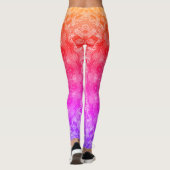 Zwarte regenboog Roos Mandala Leggings (Achterkant)