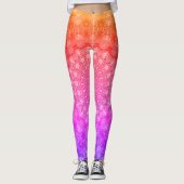 Zwarte regenboog Roos Mandala Leggings (Voorkant)