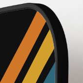 Zwarte Regenboog Schuin Strepen met Naam Pickleball Paddle (Links Detail)