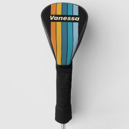 Zwarte Regenboog Speld Gestreept met Naam Golfheadcover