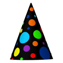Zwarte Regenboog Spots Party Petten Feesthoedjes