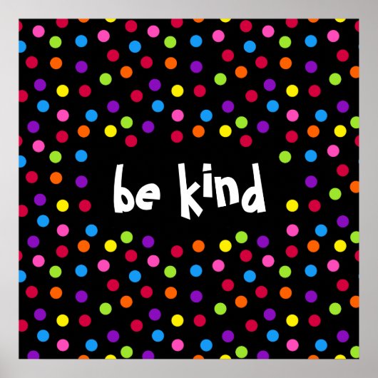 Zwarte regenboog stippen zijn vriendelijk poster (Voorkant)