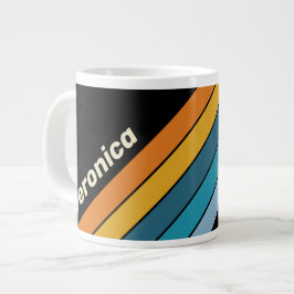 Zwarte Regenboog Strepen met Naam Grote Koffiekop