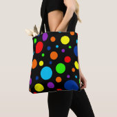 Zwarte regenboog vlekken Canvas tas (Dichtbij)