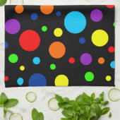 Zwarte regenboog vlekken keukenhanddoek (Gevouwen)