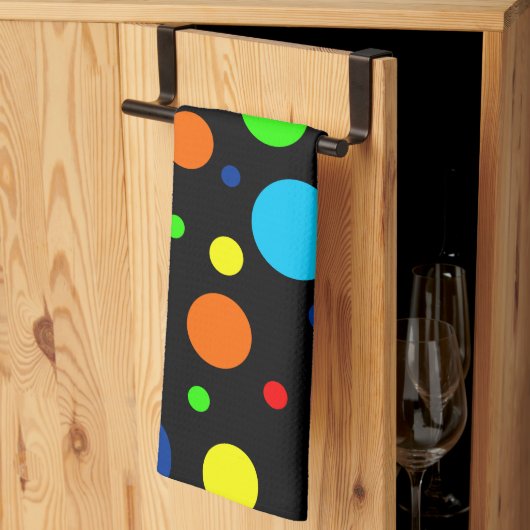 Zwarte regenboog vlekken keukenhanddoek (Derde Gevouwen)