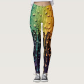 Zwarte regenboog waterdruppels leggings (Voorkant)