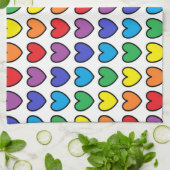 Zwarte regenboogharten theedoek (Gevouwen)