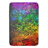 Zwarte regenboogkleur Verf Splatter Kleurig Badmat (Voorkant Verticaal)