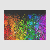 Zwarte regenboogkleur Verf Splatter Kleurig Tissuepapier (Voorkant)