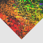 Zwarte regenboogkleur Verf Splatter Kleurig Tissuepapier (Detail)