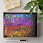 Zwarte regenboogkleur Verf Splatter Kleurig Tissuepapier (Geschenk)