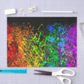Zwarte regenboogkleur Verf Splatter Kleurig Tissuepapier (Craft)