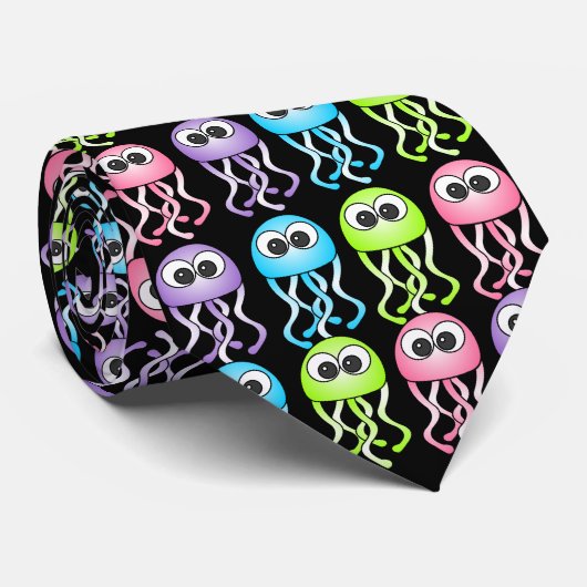 Zwarte regenboogkwal Stropdas (Opgerold)