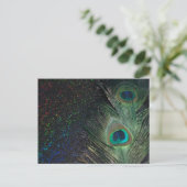 Zwarte regenboogpacock briefkaart (Staand voorkant)