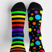 Zwarte regenboogspots/Stripes Crew Socks Sokken (Top)