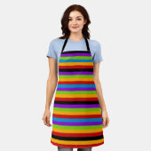 Zwarte regenboogstreep schort (Gedragen)