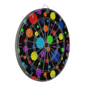 Zwarte regenboogvlekken Dartboard Dartbord (Voorkant Links)