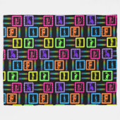 Zwarte regenboogvoertuigen fleece deken (Voorkant (Horizontaal))