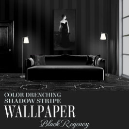 Zwarte Regency zes inch schaduwstreep Behang