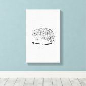 Zwarte reiger canvas afdruk (Insitu (Houten vloer))