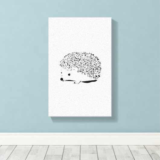 Zwarte reiger canvas afdruk (Insitu (Houten vloer))