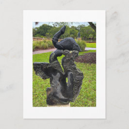 Zwarte Reigersculptuur Briefkaart