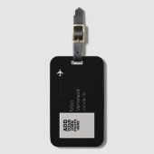 zwarte reis met aangepaste foto's bagagelabel (Voorkant (verticaal))