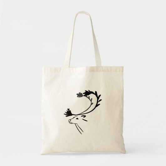 Zwarte Rendier Tote Bag (Voorkant)