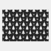 Zwarte rendiervis, kerstboom en heilige patronen inpakpapier vel (Voorkant)
