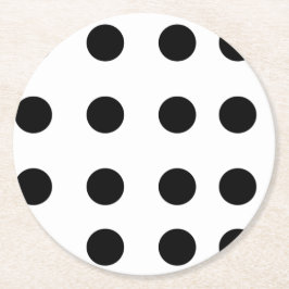 Zwarte repetisch Stip Ronde Kartonnen Onderzetter