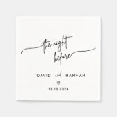 Zwarte repetitie diner de avond voor de bruiloft servet (Voorkant)