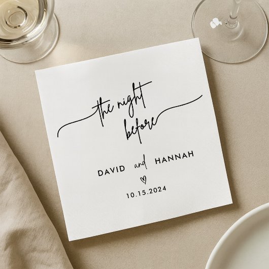 Zwarte repetitie diner de avond voor de bruiloft servet