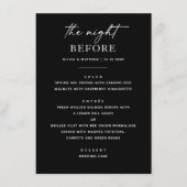 Zwarte repetitie diner | Modern de avond ervoor Menu (Voorkant)
