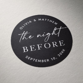 Zwarte repetitie diner | Nacht voor elegante Ronde Sticker