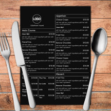 Zwarte Restaurant Tafel Menu Kaarten Plat Menu