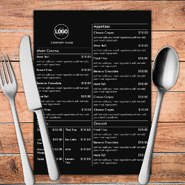 Zwarte Restaurant Tafel Menu Kaarten Plat Menu