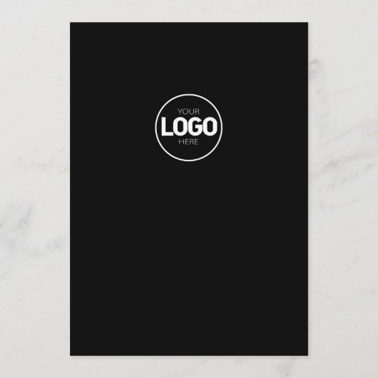 Zwarte Restaurant Tafel Menukaarten Plat Menu (Achterkant)