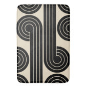 zwarte retro Abstracte lijnen Badmat (Voorkant Verticaal)
