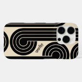 zwarte retro Abstracte lijnen Case-Mate iPhone Case (Achterkant (horizontaal))