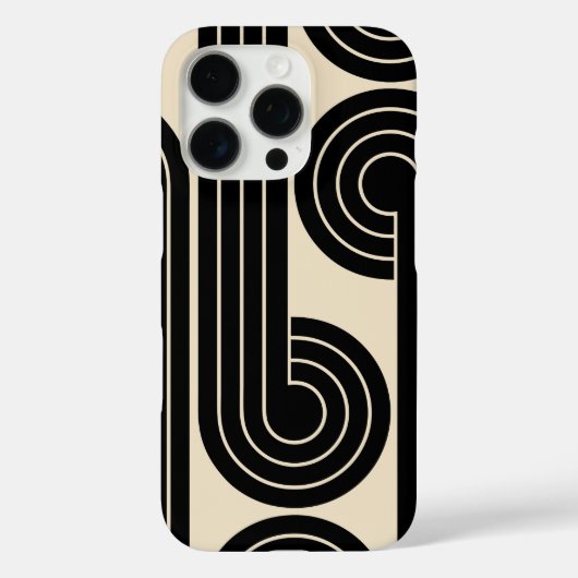 zwarte retro Abstracte lijnen Case-Mate iPhone Case (Achterkant)