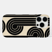 zwarte retro Abstracte lijnen Case-Mate iPhone Case (Achterkant (horizontaal))