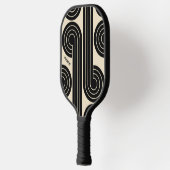 zwarte retro Abstracte lijnen Pickleball Paddle (Links)
