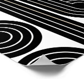 zwarte retro Abstracte lijnen Poster (Hoek)