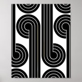 zwarte retro Abstracte lijnen Poster (Voorkant)