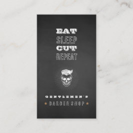 Zwarte  Retro Barber Shop Skull Visitekaartje